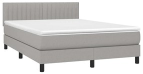 ΚΡΕΒΑΤΙ BOXSPRING ΜΕ ΣΤΡΩΜΑ ΑΝΟΙΧΤΟ ΓΚΡΙ 140X200 ΕΚ. ΥΦΑΣΜΑΤΙΝΟ 3140217