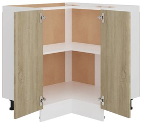 vidaXL Ντουλάπι Δαπέδου Γωνιακό Sonoma Δρυς 75,5x75,5x80,5 εκ.