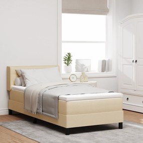 vidaXL Box Spring Bed με Ματράς Κρεμ 90x200 εκ. Υφάσματος