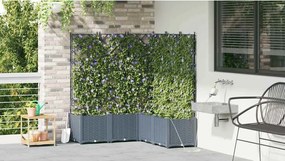 vidaXL Γλάστρα Κήπου 5 pcs Ανοιχτό Γκρι Ατσάλι