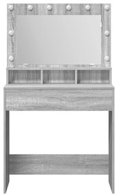 vidaXL Γκρι Επιτραπέζιο με LED Φώτα Σοναμά 79x41x135 εκ.