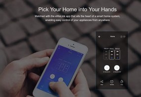 SONOFF smart διακόπτης ΤΧ-T3EU2C, αφής, Wi-Fi, διπλός, μαύρος