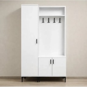 Stewehome Λευκή ντουλάπα μοντέρνου στιλ Λευκό 100x45x184 cm