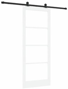 vidaXL Συρόμενη Πόρτα Χειροκίνητος Λευκό 86 x 211 cm Ξύλο και μέταλλο
