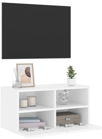 vidaXL Ντουλάπι Τοίχου Τηλεόρασης Λευκό 60 x 30 x 30εκ. από Επεξ. Ξύλο