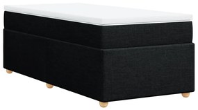 vidaXL Κρεβάτι Boxspring με Στρώμα Μαύρο 90x190 εκ.Υφασμάτινο