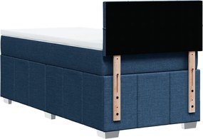 vidaXL Κρεβάτι Boxspring με Στρώμα Μπλε 100 x 200 εκ. Υφασμάτινο
