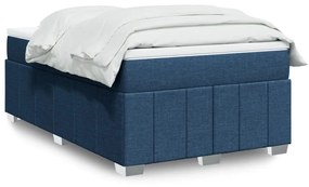 vidaXL Κρεβάτι Boxspring με Στρώμα Μπλε 120x200 εκ. Υφασμάτινο