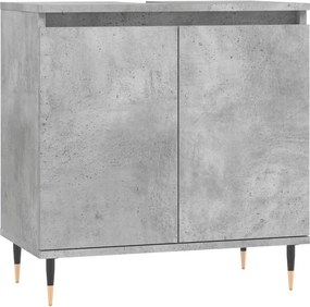 vidaXL Ντουλάπι Μπάνιου Γκρι Σκυροδεμ. 58 x 33 x 60 εκ. Επεξεργ. Ξύλο