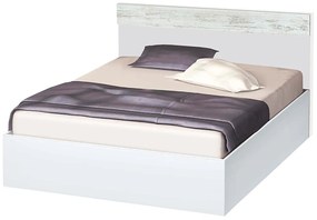 Κρεβάτι ξύλινο διπλό High Λευκό/Crystal, 160/200, 204/90/164 εκ., Genomax