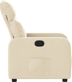 vidaXL Πολυθρόνα Ανακλινόμενη Κρεμ Υφασμάτινη