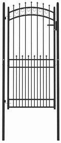 vidaXL Πύλη Φράχτη με Ακίδες Μαύρο 100 x 200 cm
