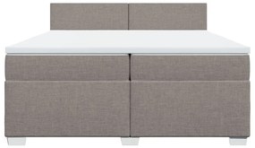 vidaXL Κρεβάτι Boxspring με Στρώμα Taupe 200x200 εκ. Υφασμάτινο