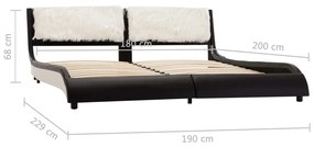 Πλαίσιο Κρεβατιού με LED Ασπρόμαυρο 180x200 εκ. Συνθετικό Δέρμα - Μαύρο