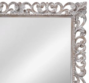 Artekko Mirroki Ξύλινος Λευκός Πατίνα Σκαλιστός Καθρέπτης Τοίχου (120x90)cm - 667-4018 - 667-4018