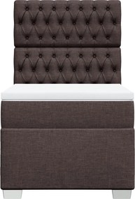 vidaXL Κρεβάτι Boxspring με Στρώμα Σκούρο Καφέ 80x200 εκ. Υφασμάτινο