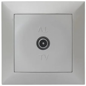 Πρίζα Τηλεόρασης Ενδιάμεση TV Πλήρης Lumen-15-0156-Ασημί 15-0156