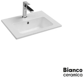 Bianco Ceramica Flat 36 Eπικαθήμενος Πορσελάνινος Νιπτήρας 50x36εκ Λευκό Γυαλιστερό