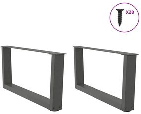vidaXL Πόδια Τραπεζιού Σαλονιού Σχήματος V 2 τεμ. Ανθρακί 70x(30-31,3) εκ. Ατσάλι