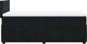 vidaXL Κρεβάτι Boxspring με Στρώμα Μαύρο 90x190 εκ. Βελούδινο