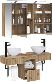 vidaXL Σετ Ντουλαπιών Μπάνιου 4 τμχ. Artisan Δρυς Επεξεργασμένο Ξύλο