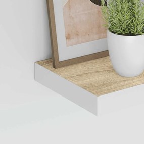 vidaXL Ράφι Τοίχου Δρυς/Άσπρο 50x23,5x3,8 εκ. MDF