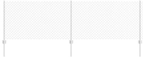 vidaXL Φράχτης με Στήλες. Ασημί 0.8 x 25 m Ατσάλι