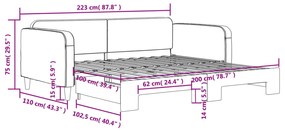 Καναπές Κρεβάτι Συρόμενος Γκρι / Μπεζ 100 x 200 εκ. Υφασμάτινος - Μπεζ-Γκρι