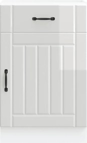 vidaXL ντουλάπι βάσης κουζίνας Lucca Λευκό Υψηλής στιλπνότητας