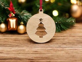 Σετ των 3 Intra απο ξύλο plywood 3mm-4mm πάχος – Χριστουγεννιάτικο δέντρο με αστέρι μπιχλιμπίδι 45x50 cm INTRAVECTRY-MY545372