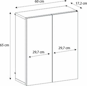 Καθρέπτης μπάνιου Binary Μegapap χρώμα λευκό 60x17,2x65εκ.