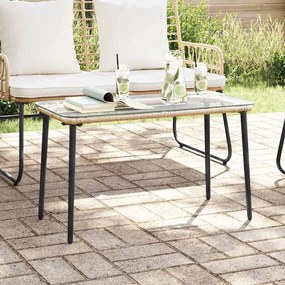 vidaXL Τραπέζι Κήπου Φυσικό 80 x 40 x 45.5 cm Πολυ ράταν