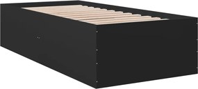 vidaXL Πλαίσιο Κρεβατιού Μαύρο 100x200 εκ. Επεξεργ. Ξύλο