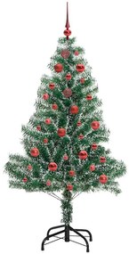 vidaXL Τεχνητό Δέντρο Χριστουγέννων με Χιόνι και Φώτα LED 150 cm