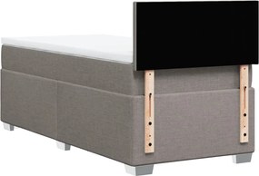 vidaXL Κρεβάτι Boxspring με Στρώμα Taupe 90x190 εκ.Υφασμάτινο