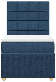 vidaXL Κρεβάτι Boxspring με Στρώμα Μπλε 90x190 εκ.Υφασμάτινο
