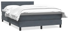 Box Spring Κρεβάτι με στρώμα Σκούρο γκρι 140x220 cm Βελούδινο - Γκρι