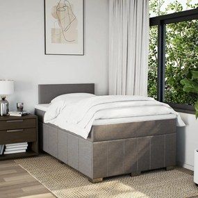 Κρεβάτι Boxspring με Στρώμα Taupe 120x190 εκ. Υφασμάτινο - Μπεζ-Γκρι