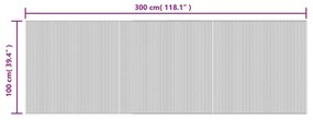 Χαλί Ορθογώνιο Ανοιχτό Φυσικό 100 x 300 εκ. Μπαμπού - Μπεζ