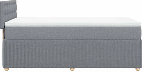 vidaXL Κρεβάτι Boxspring με Στρώμα Ανοιχτό Γκρι 100x200 εκ. Υφασμάτινο
