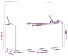 Κουτί Αποθήκευσης Sonoma Δρυς 100x42x46 εκ. Επεξεργασμένο Ξύλο - Καφέ