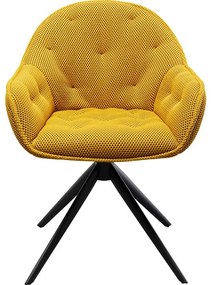 Καρέκλα Περιστρεφόμενη  Carlito Mesh Κίτρινη 81*64*61εκ. - Κίτρινο