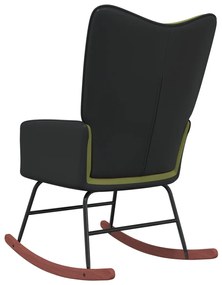vidaXL Πολυθρόνα Κουνιστή Ανοιχτό Πράσινο από Βελούδο και PVC