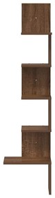 Γωνιακή Ραφιέρα Τοίχου Καφέ Δρυς 32x32x127,5 εκ. Επεξ. Ξύλο - Καφέ