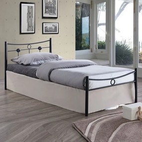 Κρεβάτι Dugan Ε8068 Για Στρώμα 90x200cm 96x205x83cm Black Μονό Metal