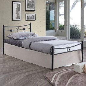 Κρεβάτι Dugan Ε8068 Για Στρώμα 90x200cm 96x205x83cm Black Μονό Μέταλλο