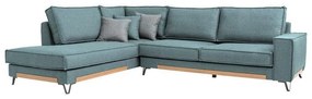 Γωνιακός Καναπές Loftio Fylliana Αριστερή γωνία Mint χρώμα 280x220x95εκ 280x220x95 εκ.