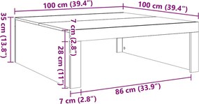 vidaXL Τραπεζάκι Σαλονιού Sonoma Δρυς 100x100x35 εκ. από Επεξ. Ξύλο