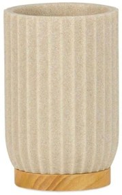 Ποτηροθήκη LBTAH-BA72033 Φ7,5x11cm Beige-Natural Andrea House Polyresin,Ξύλο