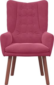 vidaXL Πολυθρόνα Κόκκινο 63 x 67 x 94 εκ. Βελούδο